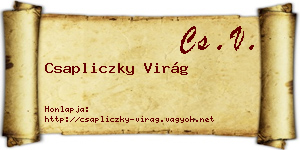 Csapliczky Virág névjegykártya